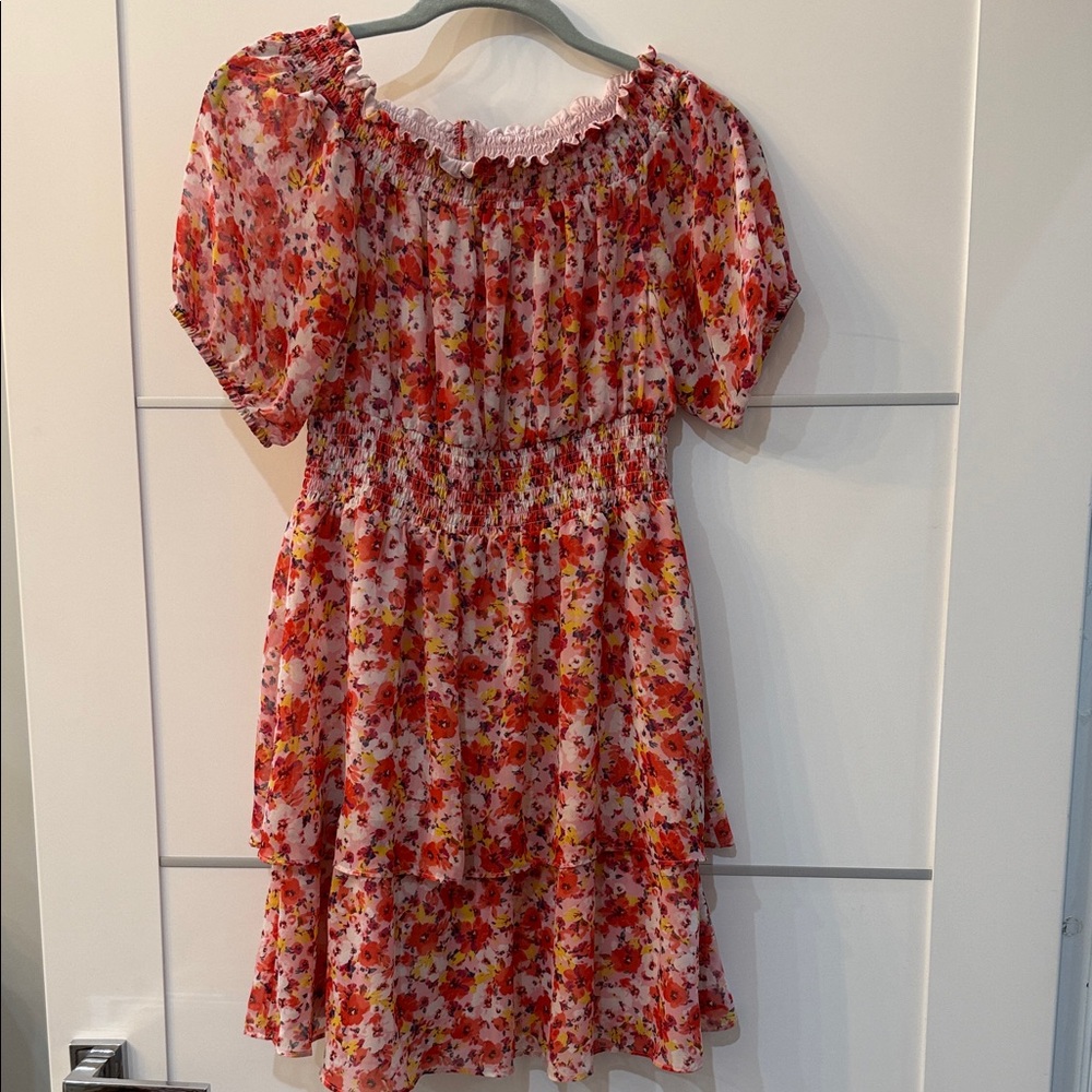 Laundry By Shelli Segal Floral Kids Dress - Red and Yellow will fit small size
